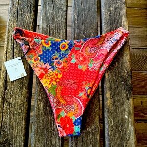 Skatie Vibrant Red and Blue Bikini Bottom
